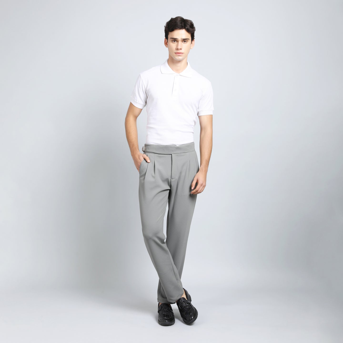 ULTIMATE GRAY SLIM FIT GURKHA TROUSERS 4797-3